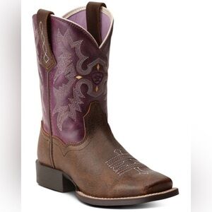 Ariat Purple and Tan Western Boots